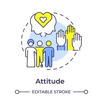 Attitude multi color concept icon Stock Illustration