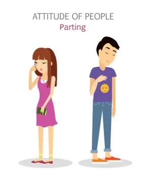 Attitude of People. Parting. Couple Split up Illustrazione stock