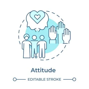 Attitude soft blue concept icon Stock Illustration