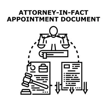 Attorney in fact appointment document concept Stock Illustration