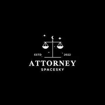 Attorney scale with space sky night logo design vector イラスト素材
