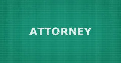ATTORNEY text on board Stock Illustration