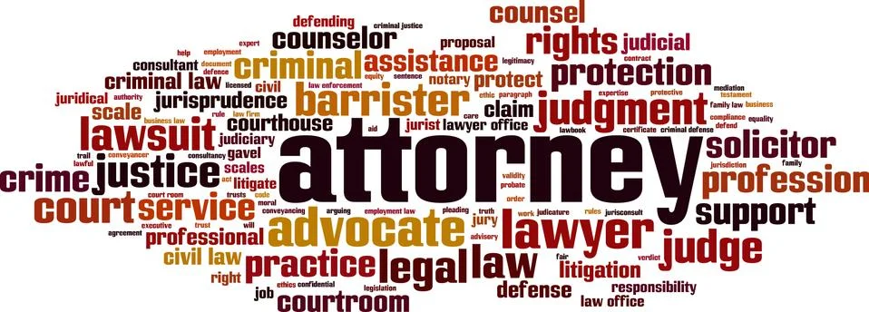 Attorney word cloud Illustrazione stock