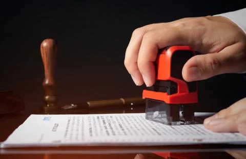 Attorney working with documents in office 스톡 사진