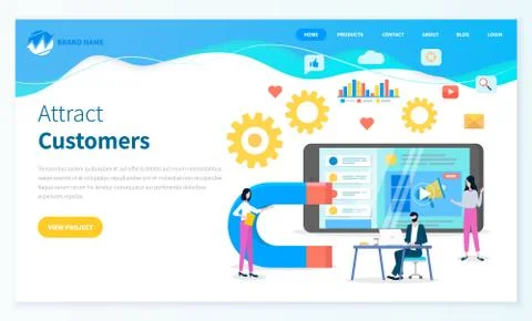 Attract customers for developing social websites, increase popularity of site in Stockillustratie