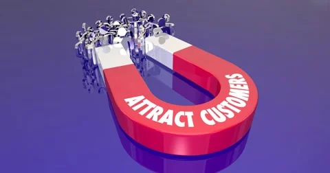 Attract Customers Magnet Pulling in New Prospects 4K Video stock 60239143
