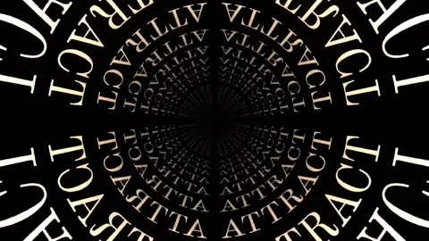 ATTRACT Keyword Animation, 3D Pattern, Background Loop. Manifestation concept. Vídeos de archivo 252080612