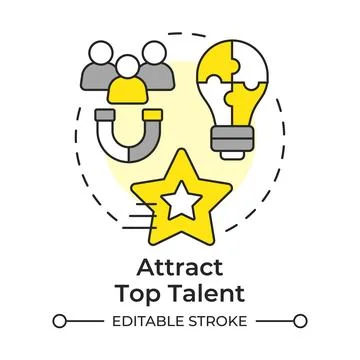 Attract top talent multi color concept icon Stock Illustration