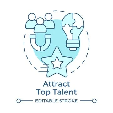 Attract top talent soft blue concept icon Stock Illustration