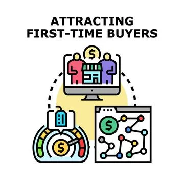 Attracting first time buyers concept illustration Stock Illustration