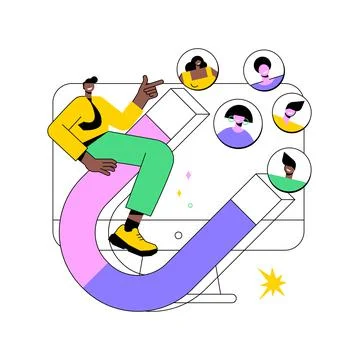 Attracting followers abstract concept vector illustration. Stock Illustration