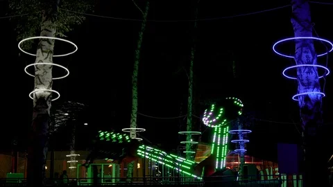 The attraction in amusement park 库存影片 94333890