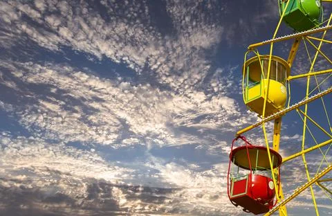 Attraction (carousel) ferris wheel Stock Photos