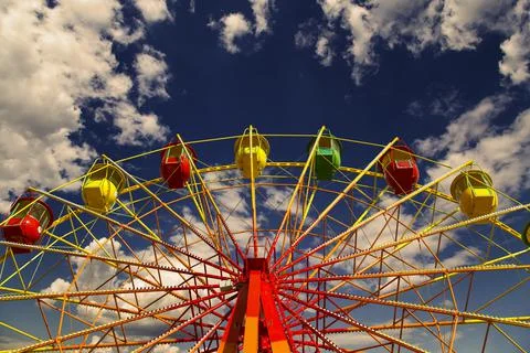 Attraction (carousel) ferris wheel Stock Photos