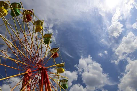 Attraction (carousel) ferris wheel Stock Photos