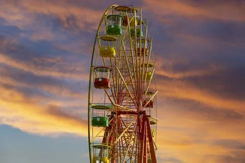 Attraction (carousel) ferris wheel Stock Photos