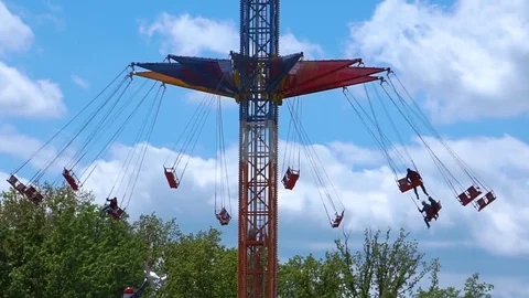Attraction chain roundabout. Stock Footage 75855523