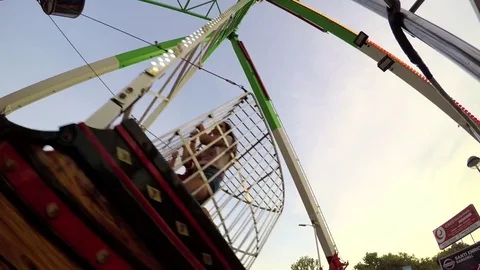 Attraction At Fair People Having Fun Stock Footage 71985055