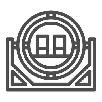 Attraction Gyroscope line icon, The rides concept, water park attraction sign on Stockillustratie