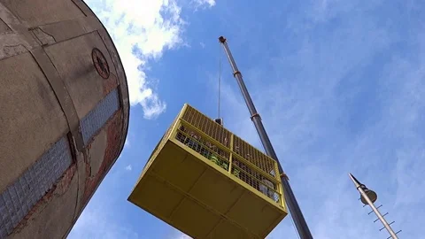 Attraction lift using a car crane Stock Footage 107785117