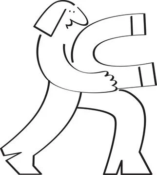 Attraction with a Magnet Illustration Stock Illustration