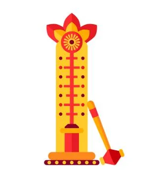 Attraction for measuring test strength flat vector Illustrazione stock