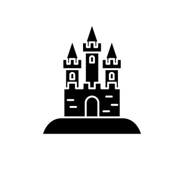 Attraction park black icon, vector sign on isolated background. Attraction park Ilustración de archivo