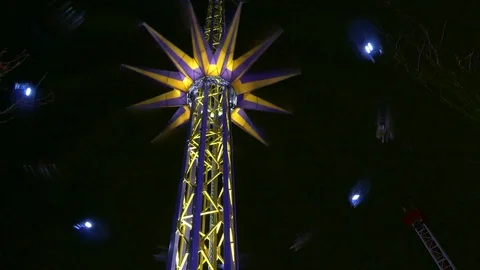Attraction park carousel Stock Footage 69833404
