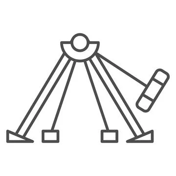 Attraction pendulum thin line icon, The rides concept, fairground attraction Stock Illustration