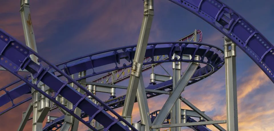 Attraction roller-coaster (switchback) Stock Photos