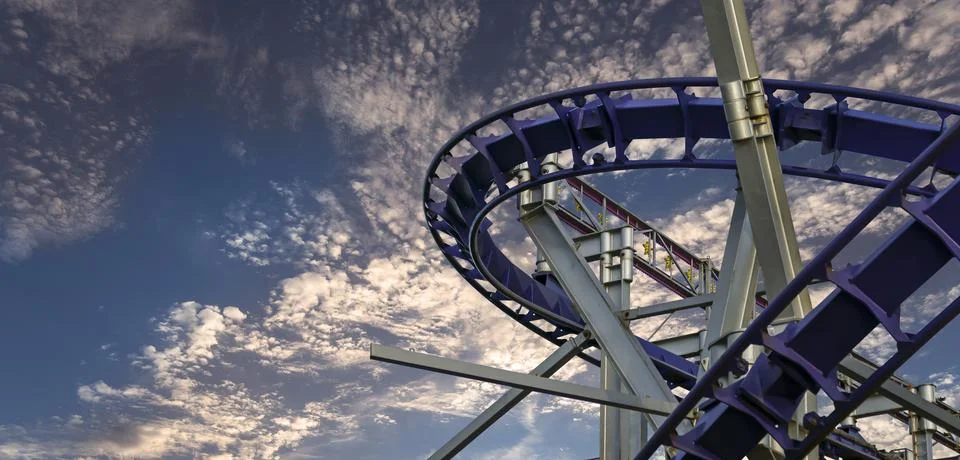 Attraction roller-coaster (switchback) Stock Photos