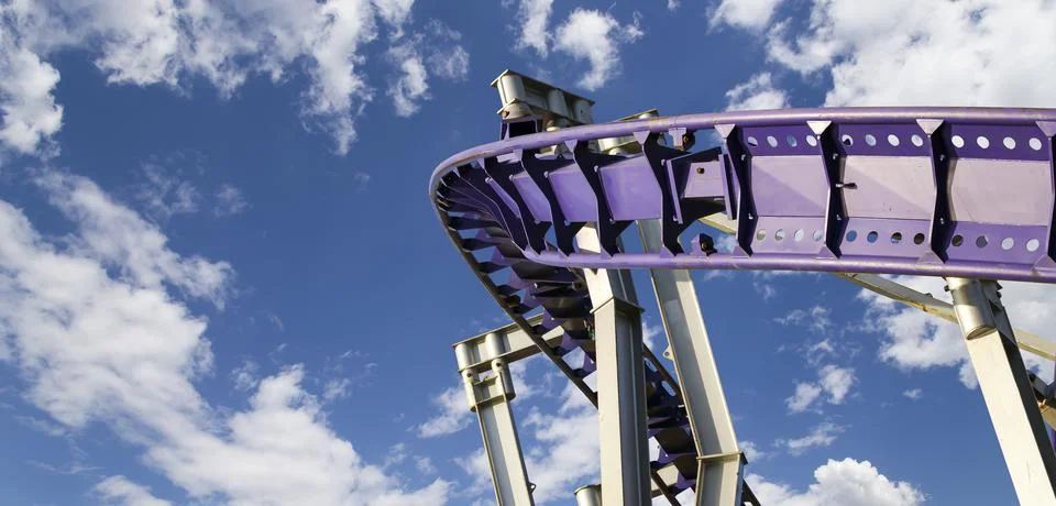 Attraction roller-coaster (switchback) Stock Photos