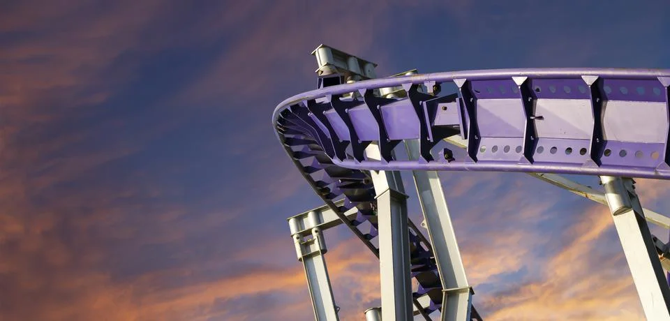 Attraction roller-coaster (switchback) Stock Photos