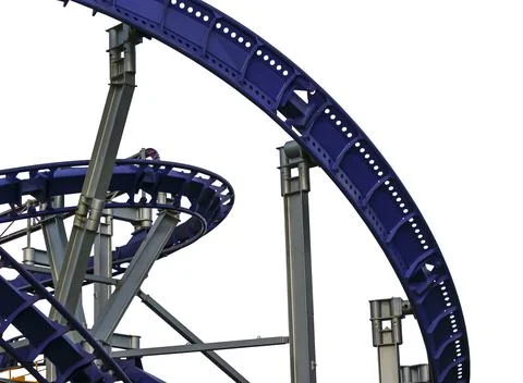 Attraction roller-coaster (switchback) Stock Photos
