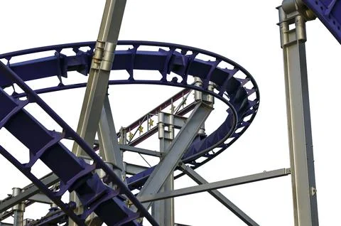 Attraction roller-coaster (switchback) Stock Photos