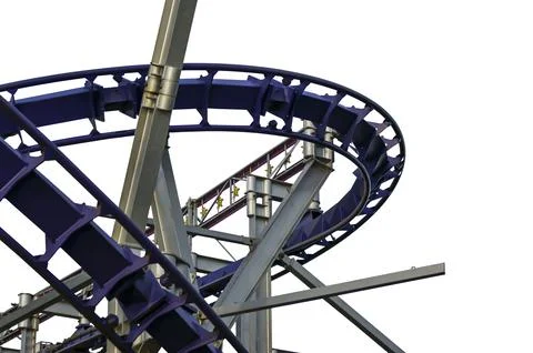 Attraction roller-coaster (switchback) Stock Photos