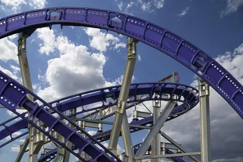 Attraction roller-coaster (switchback) Stock Photos