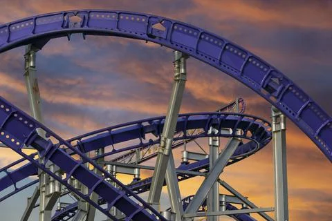 Attraction roller-coaster (switchback) Stock Photos