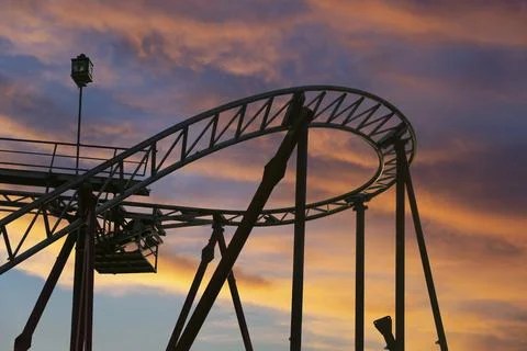 Attraction roller-coaster (switchback) Stock Photos