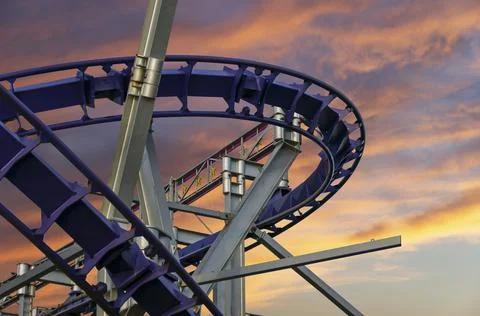 Attraction roller-coaster (switchback) Stock Photos