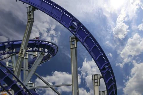 Attraction roller-coaster (switchback) Foto stock