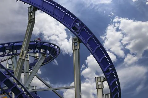 Attraction roller-coaster (switchback) Stock Photos