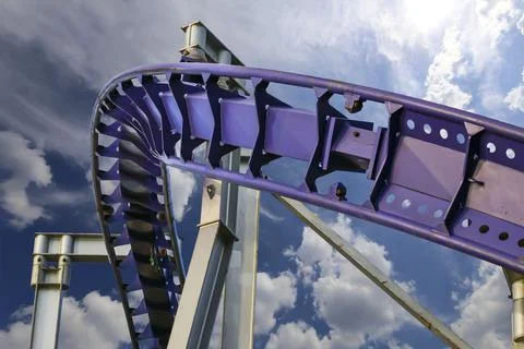 Attraction roller-coaster (switchback) Stock Photos