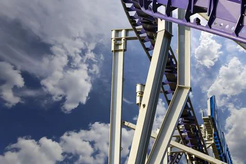Attraction roller-coaster (switchback) Stock Photos