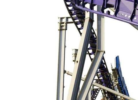 Attraction roller-coaster (switchback) Stock Photos