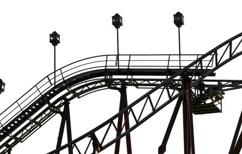 Attraction roller-coaster (switchback) Stock Photos