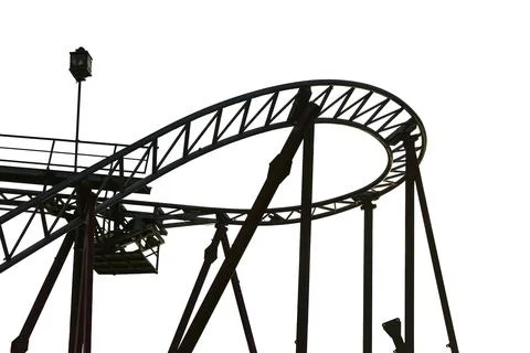 Attraction roller-coaster (switchback) Stock Photos
