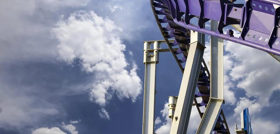 Attraction roller-coaster (switchback) Stock Photos