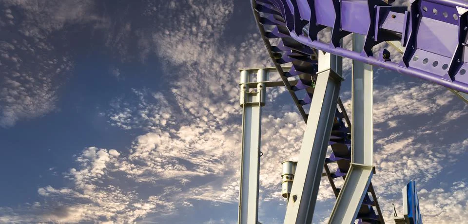 Attraction roller-coaster (switchback) Stock Photos