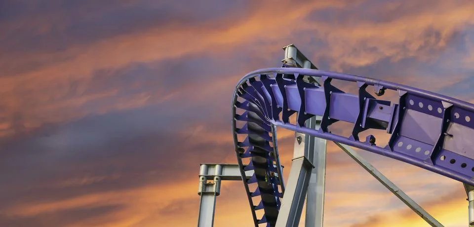 Attraction roller-coaster (switchback) Stock Photos